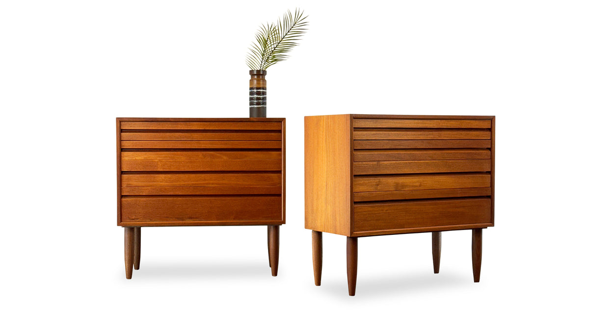 Pair of Teak Cadovious XL Nightstands