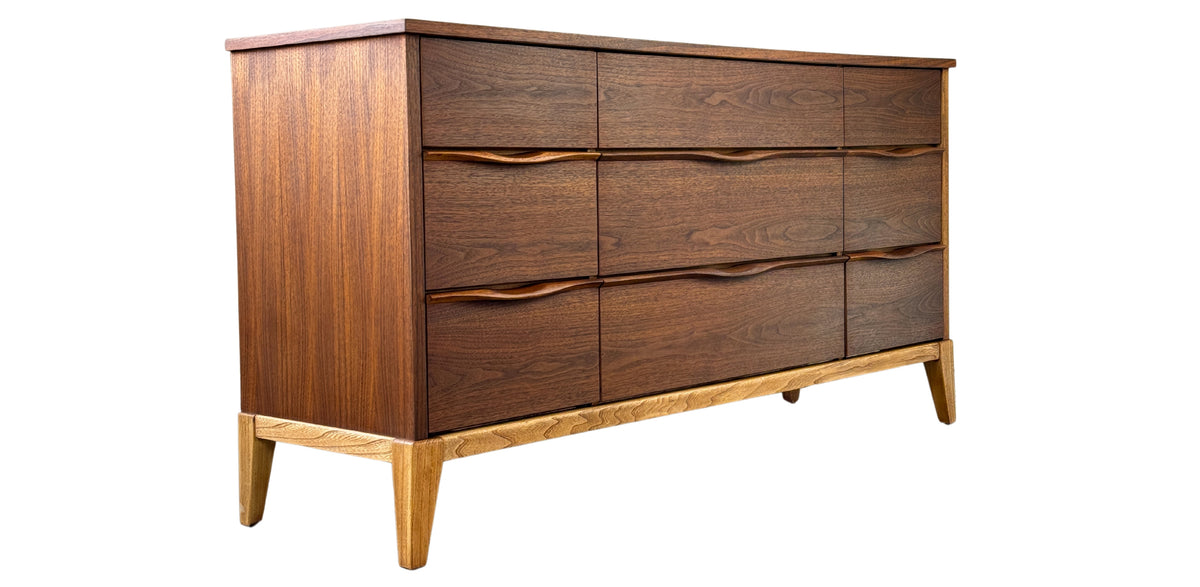 Walnut Nine Drawer Dresser by York Woodcraft
