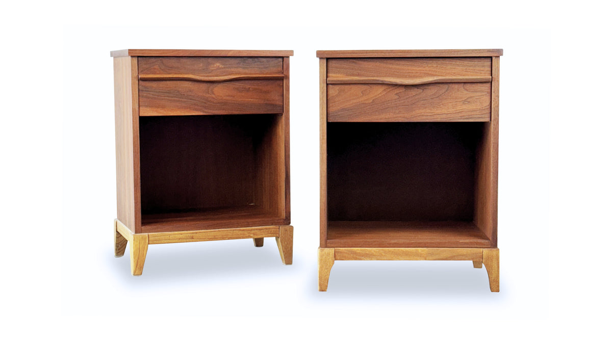 Pair of Walnut Nighstands by KF