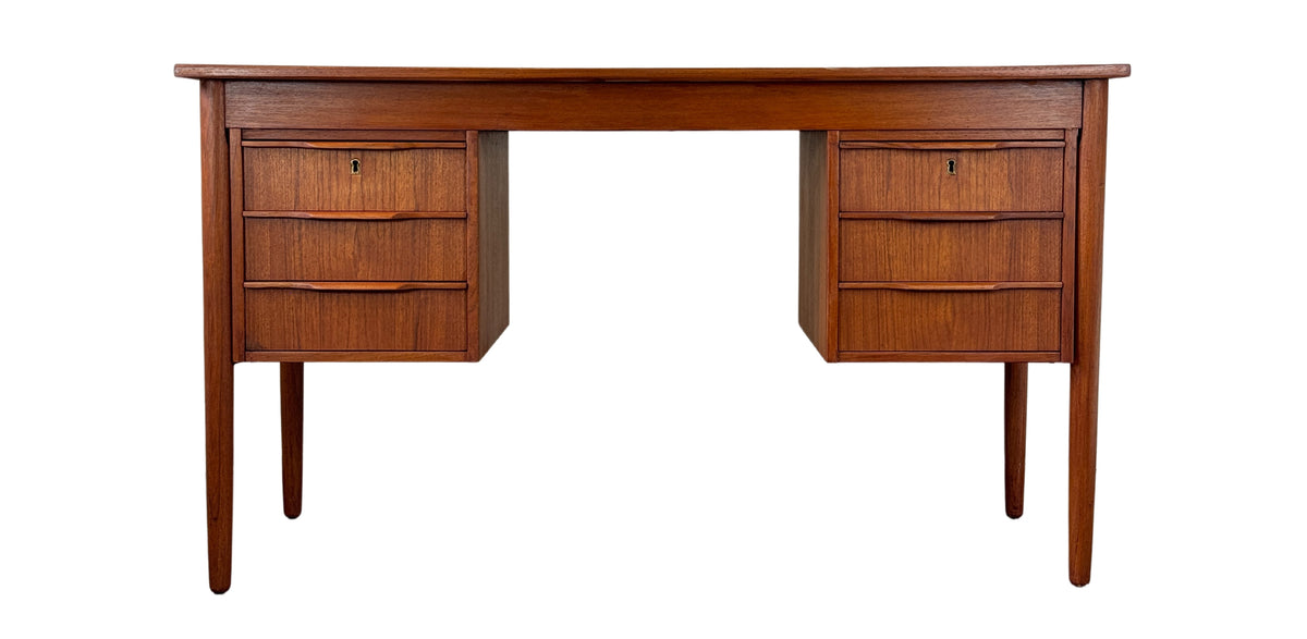 Teak Seven Drawer Desk
