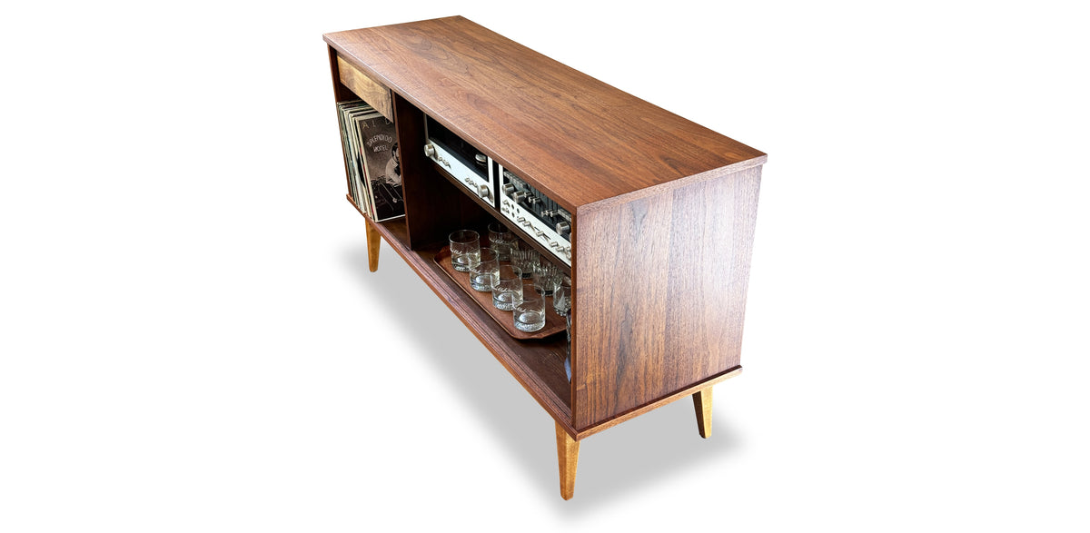 Walnut and Ash Record Cabinet