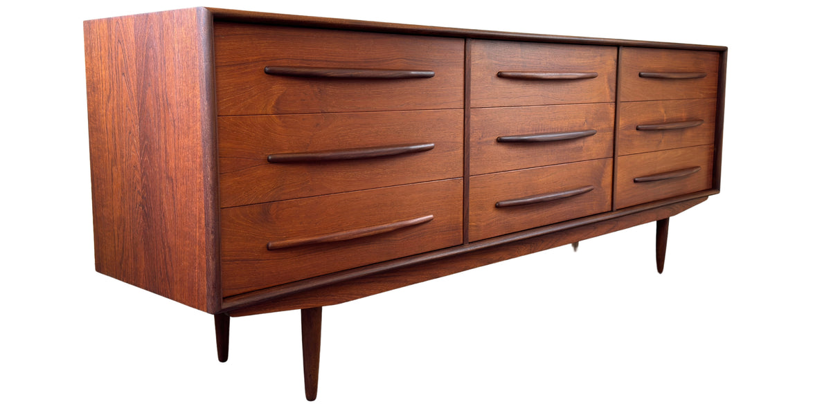 Teak Nine Drawer Dresser