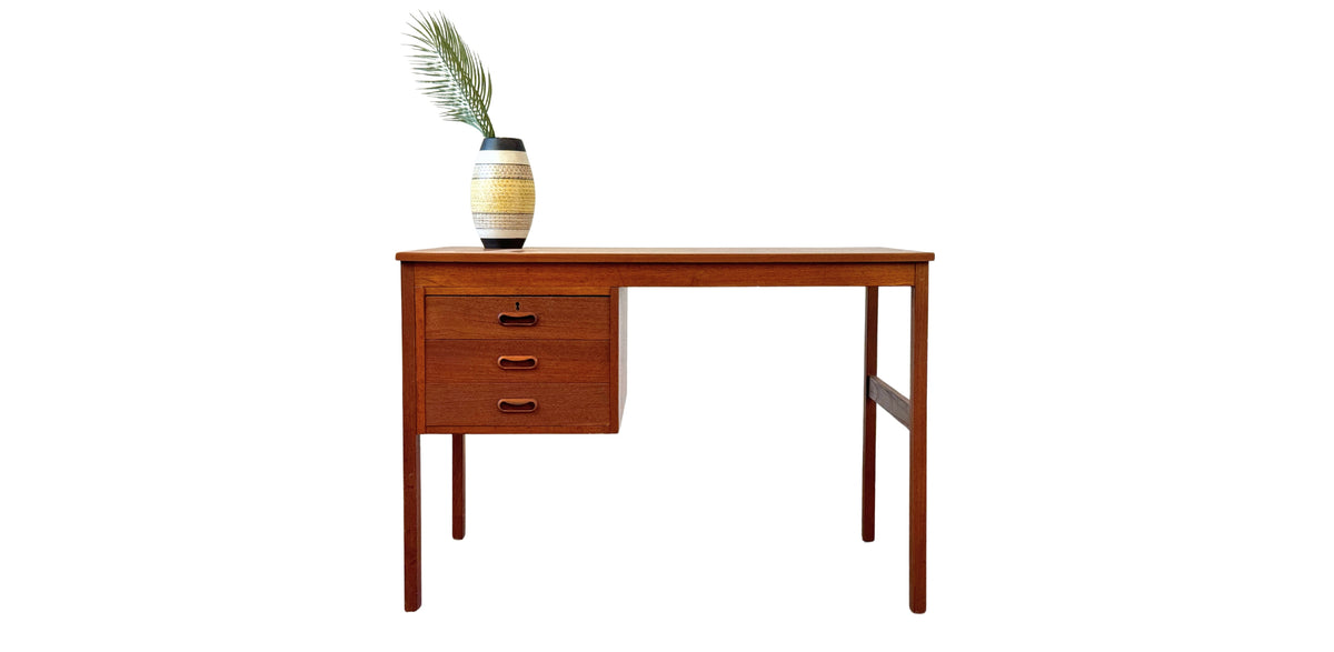 Teak Three Drawer Desk