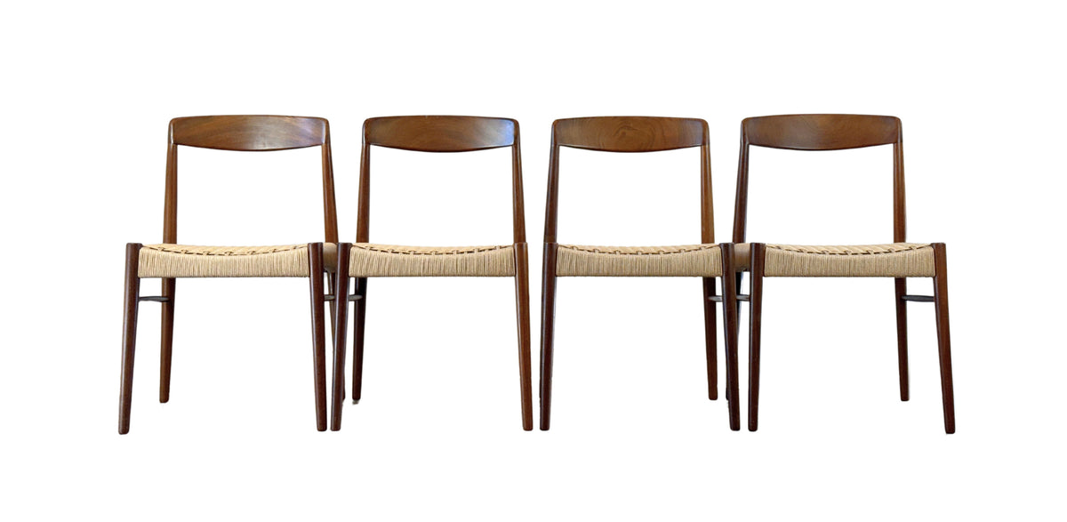 Teak Dining Chairs with Danish Cord