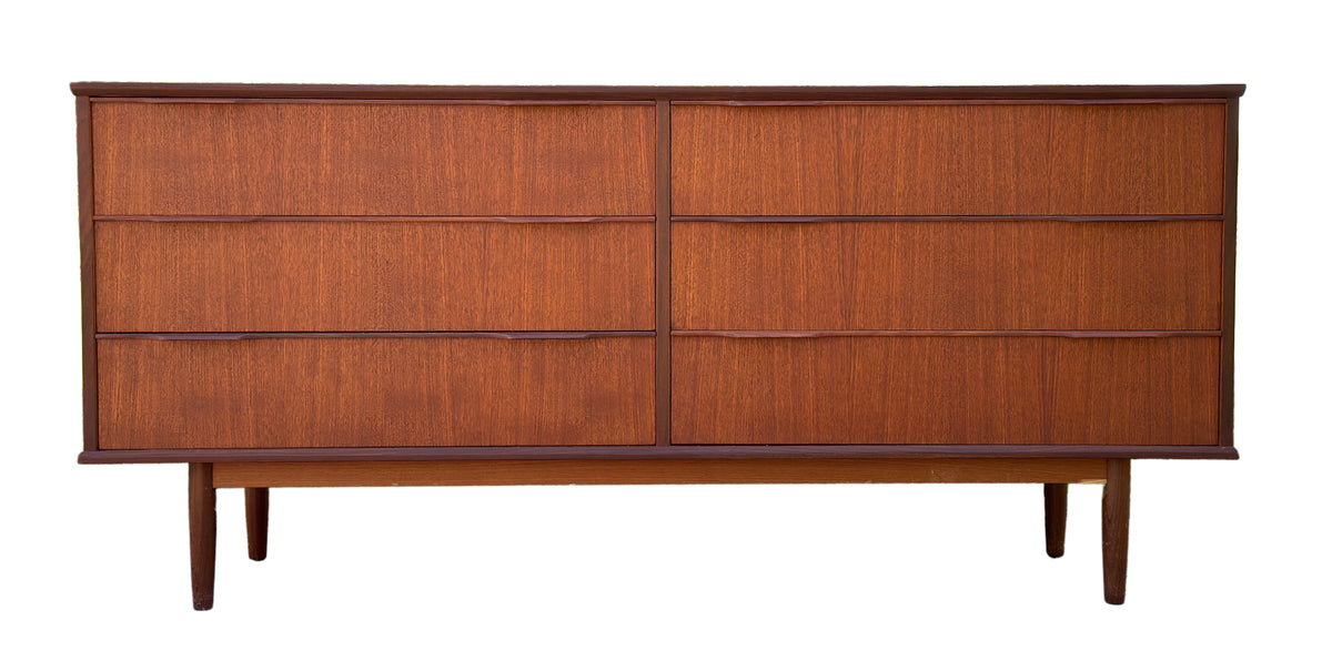 Teak Six Drawer Dresser
