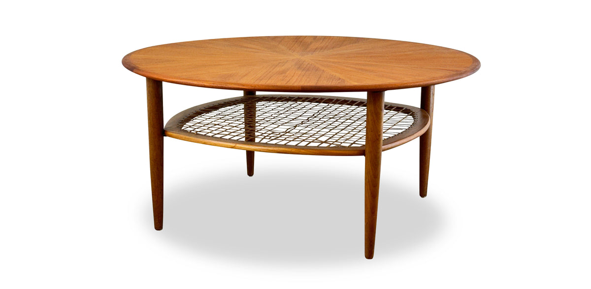 Round Mid Century Teak Coffee Table