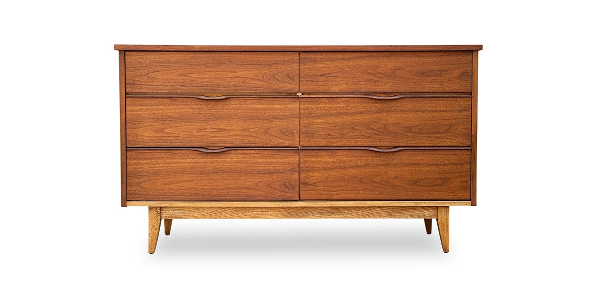 Walnut Six Drawer Dresser by Peppler