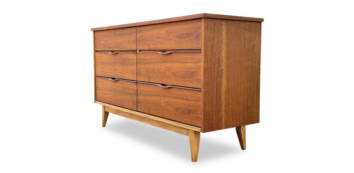 Walnut Six Drawer Dresser by Peppler