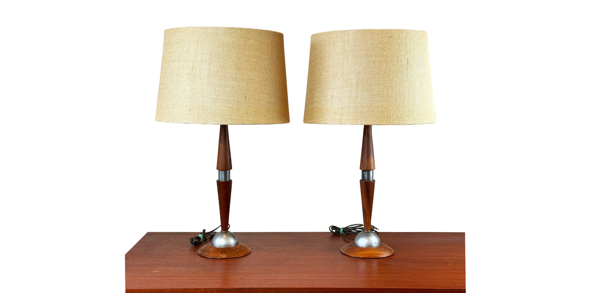 Vintage Walnut Lamps