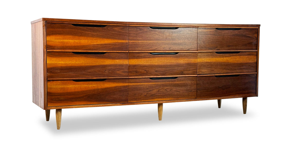 Walnut Nine Drawer Dresser