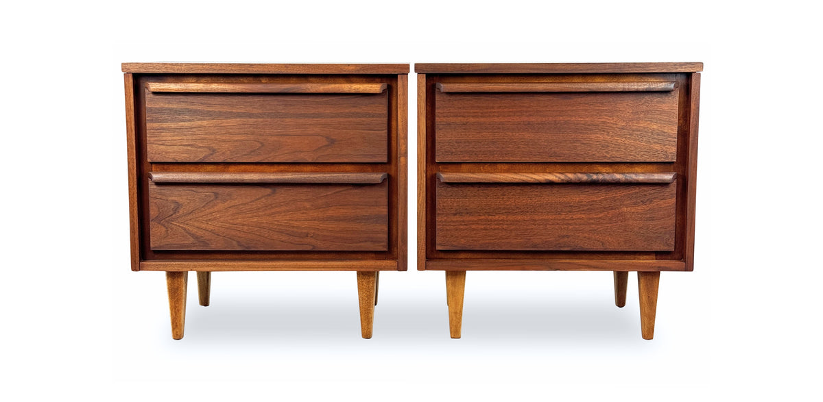 Pair of Walnut Nightstands by HPL