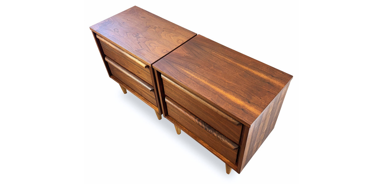 Pair of Walnut Nightstands by HPL