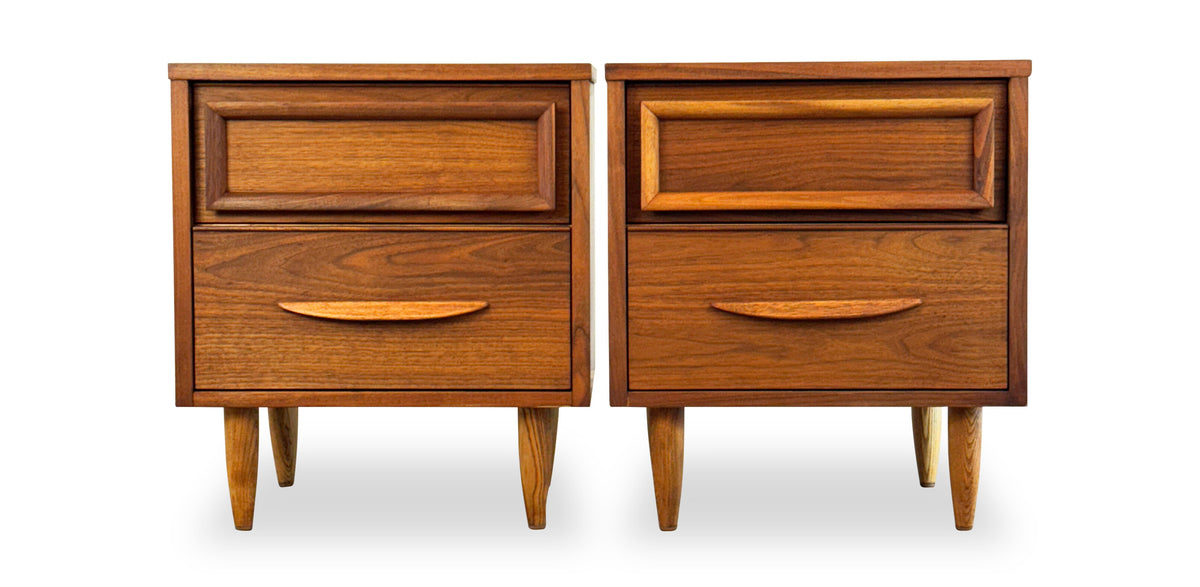 Pair of Walnut Nightstands