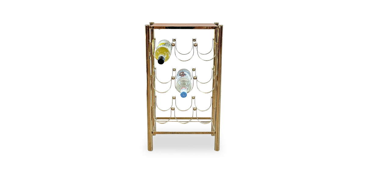 Vintage Brass Wine Rack