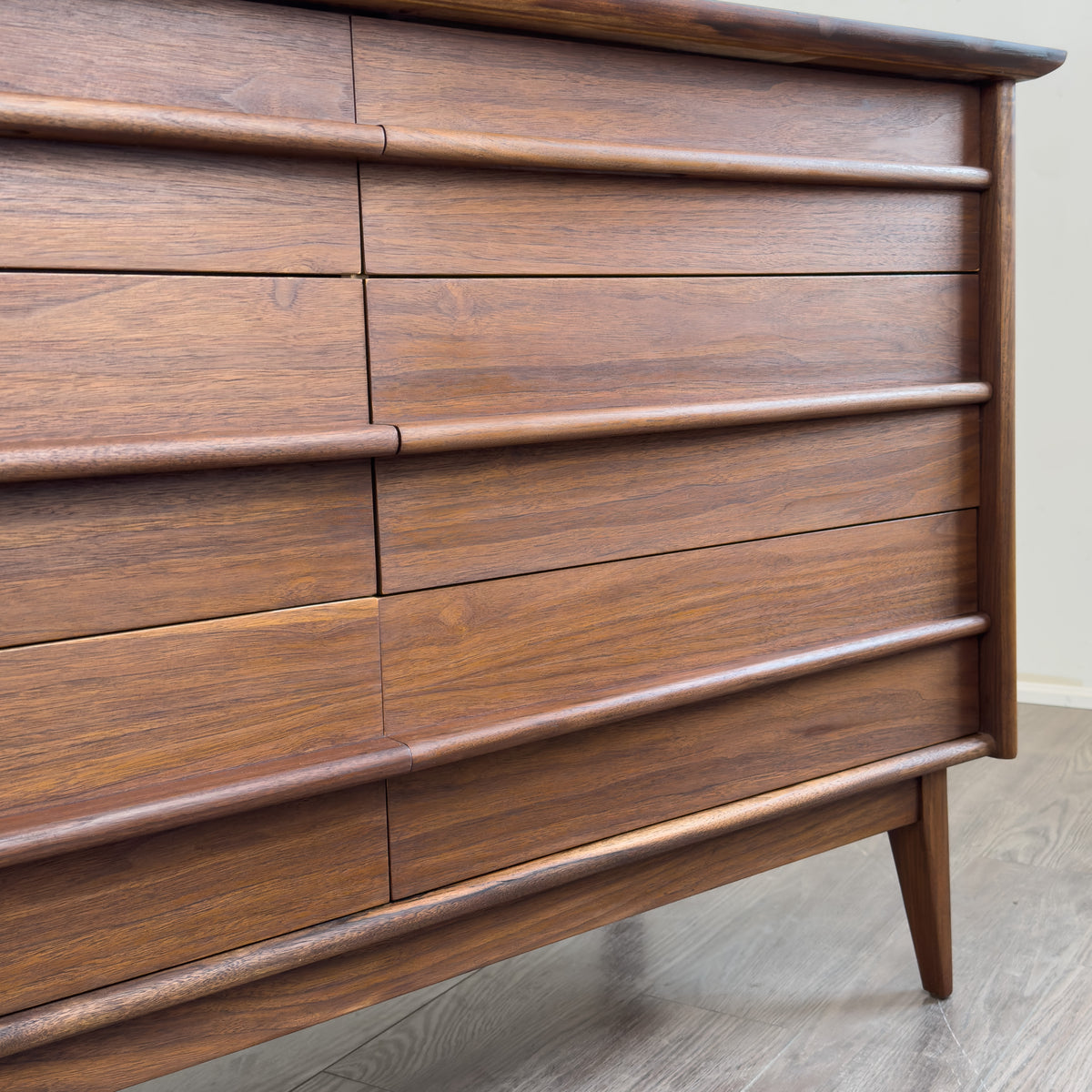 Walnut Nine Drawer Dresser by Gibbard