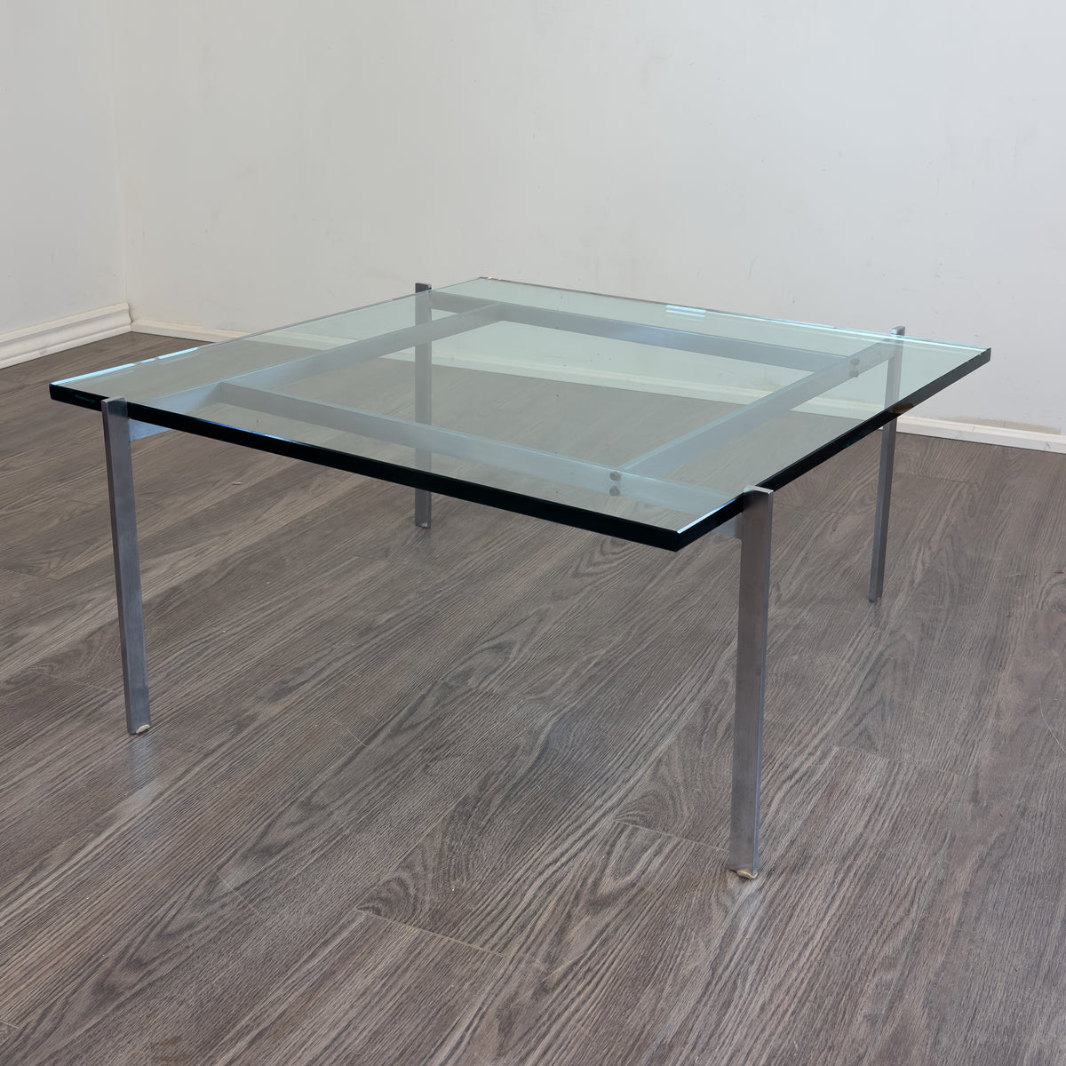 Glass and Stainless Coffee Table