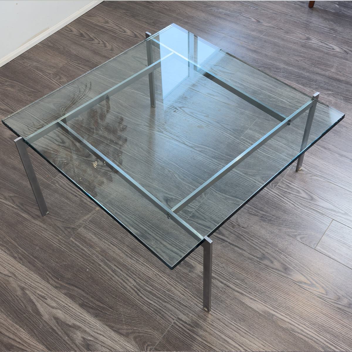 Glass and Stainless Coffee Table