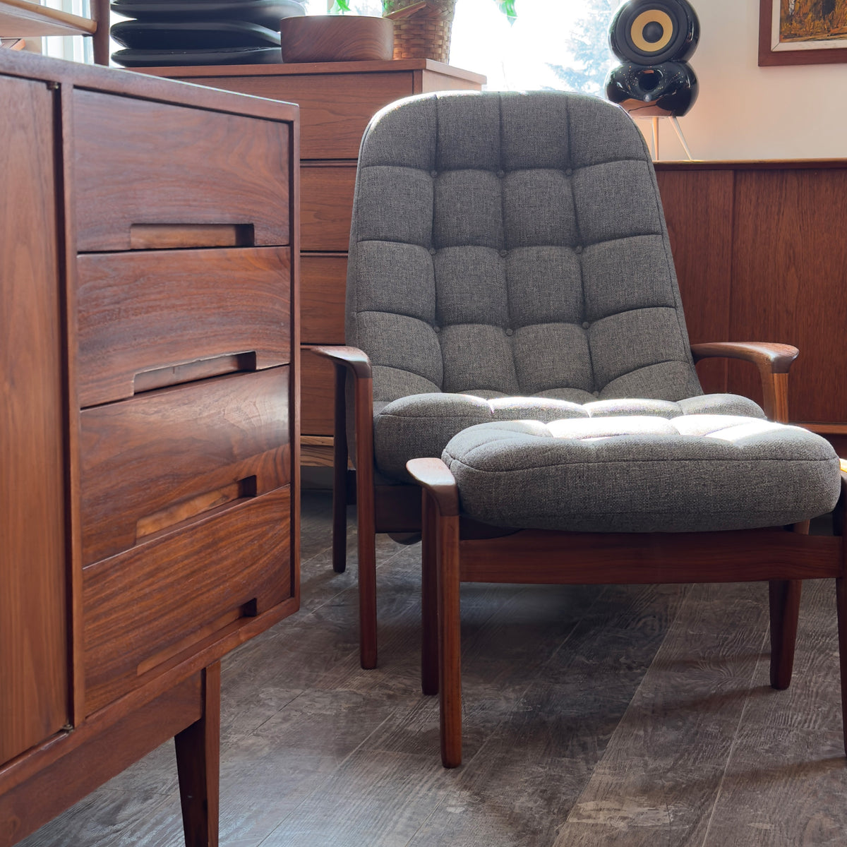 R. Huber Scoop Chair and Ottoman