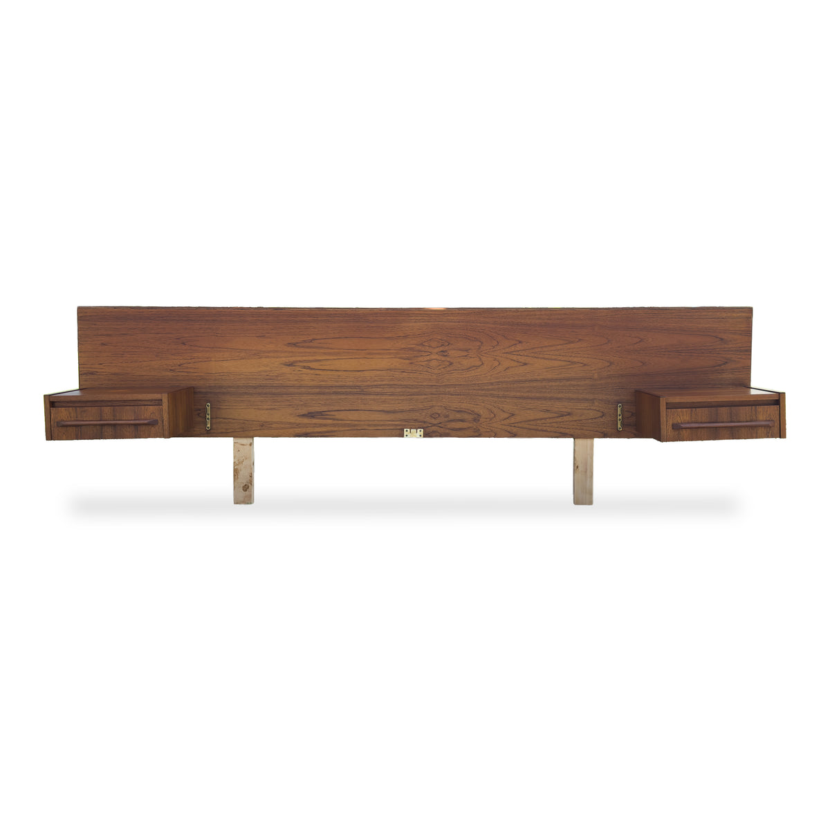 Teak Headboard with Nightstands