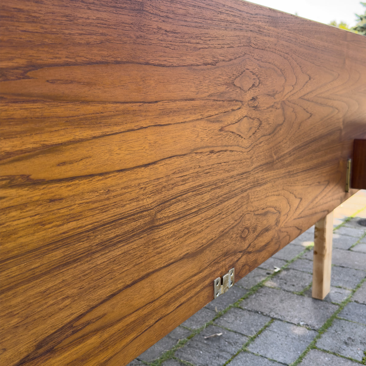 Teak Headboard with Nightstands