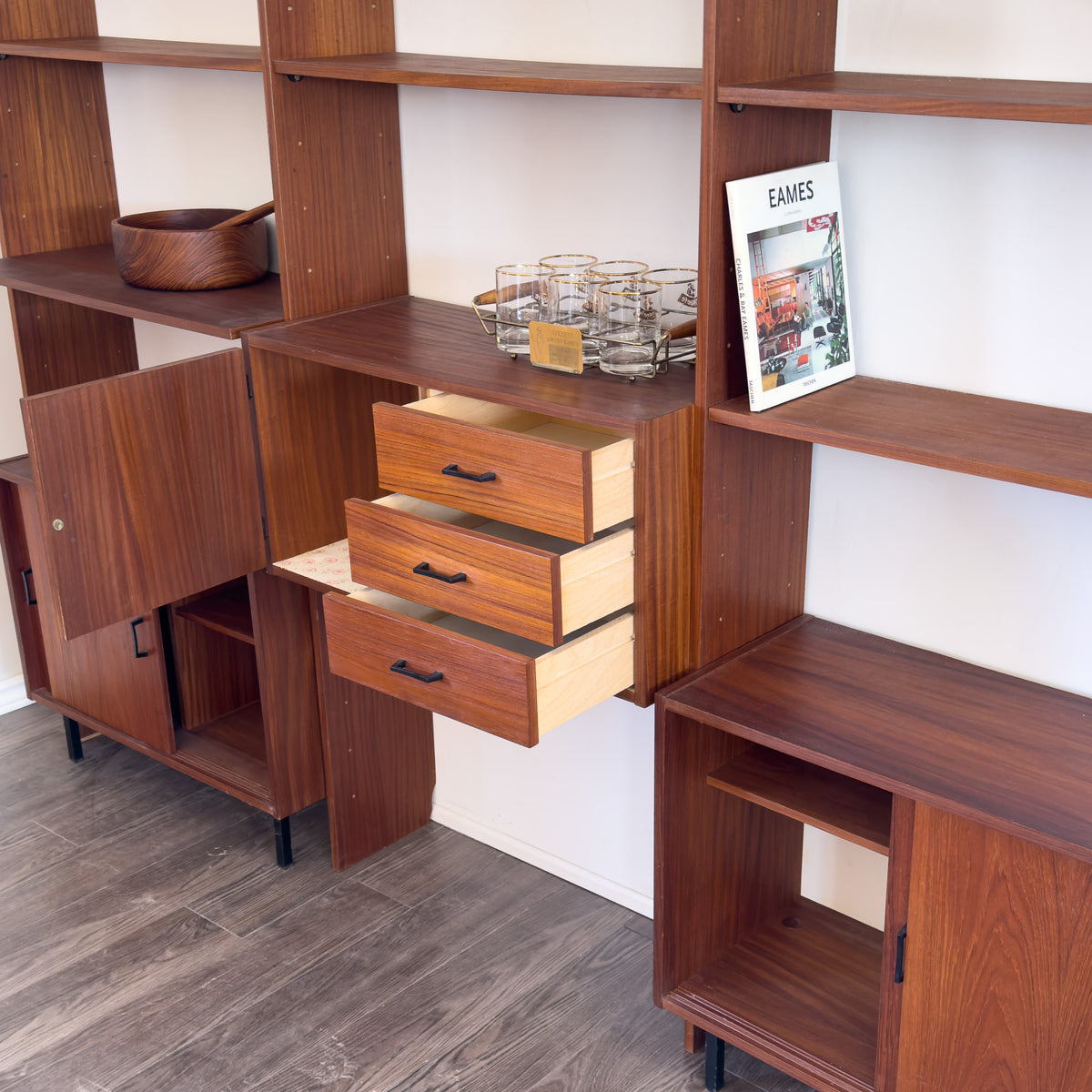 Teak Modular Shelving Unit