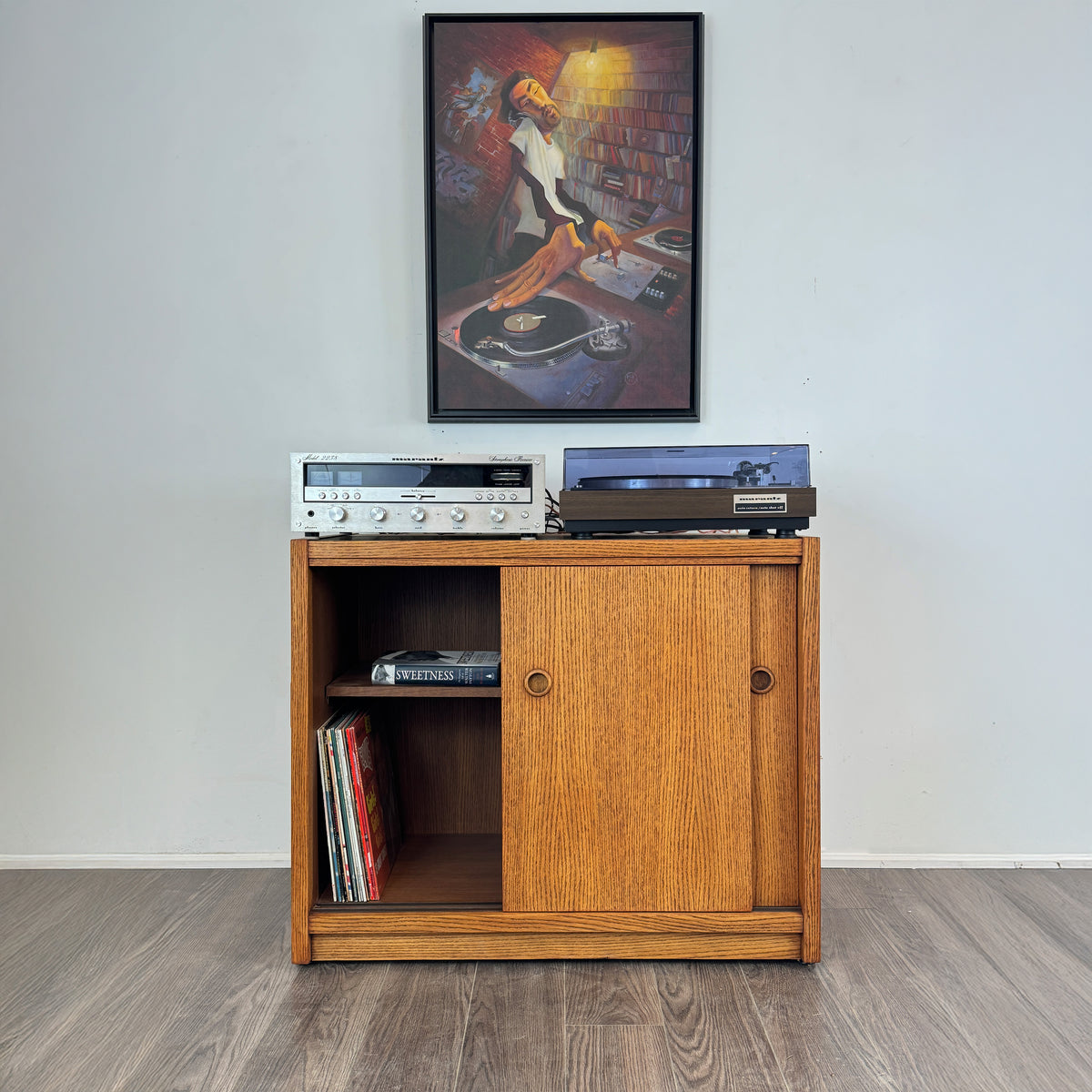 Oak Record Cabinet