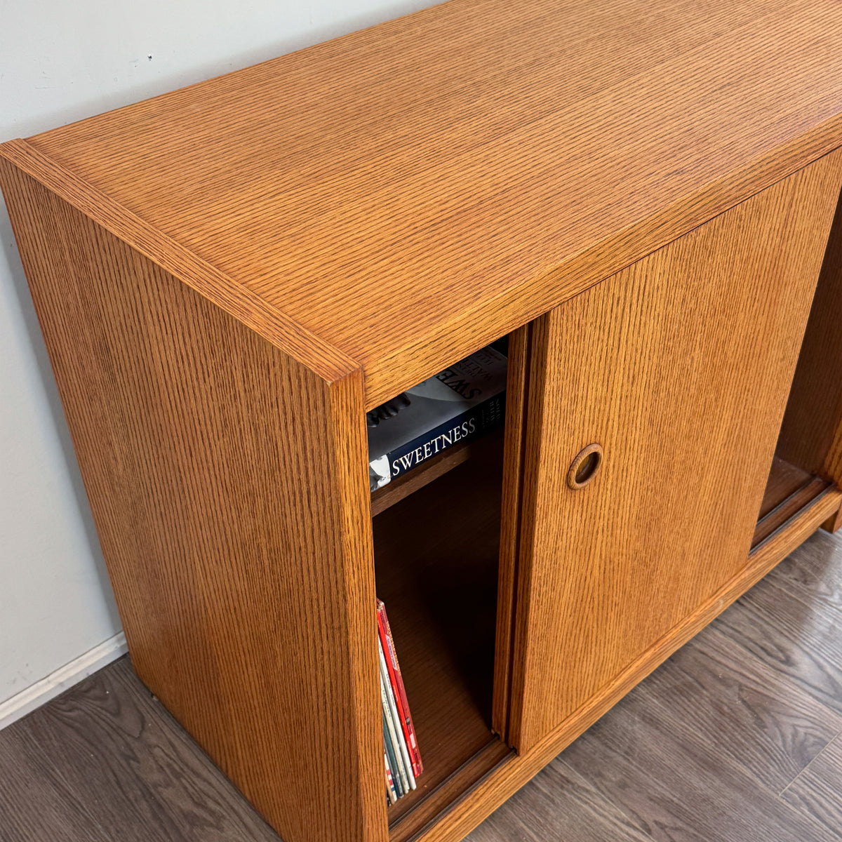 Oak Record Cabinet