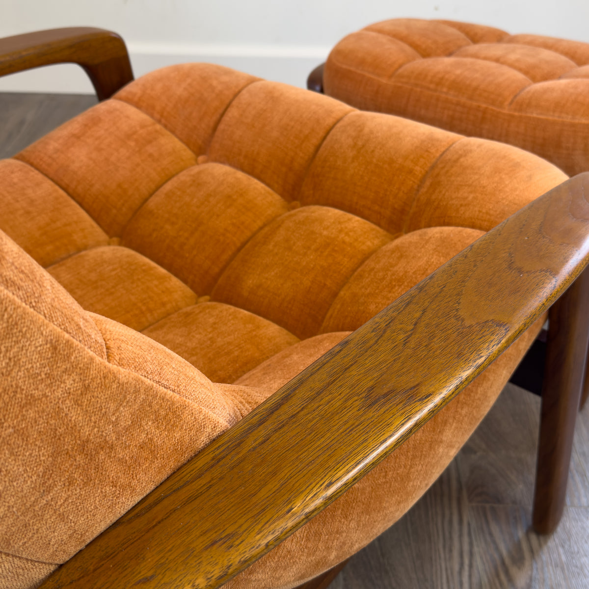 R. Huber Scoop Chair and Footstool