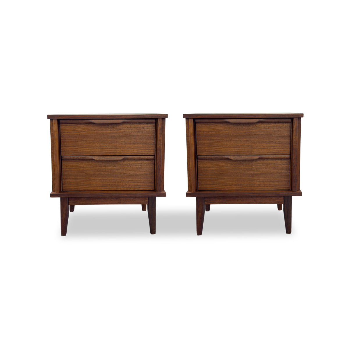 Pair of Walnut Nightstands by Princeville