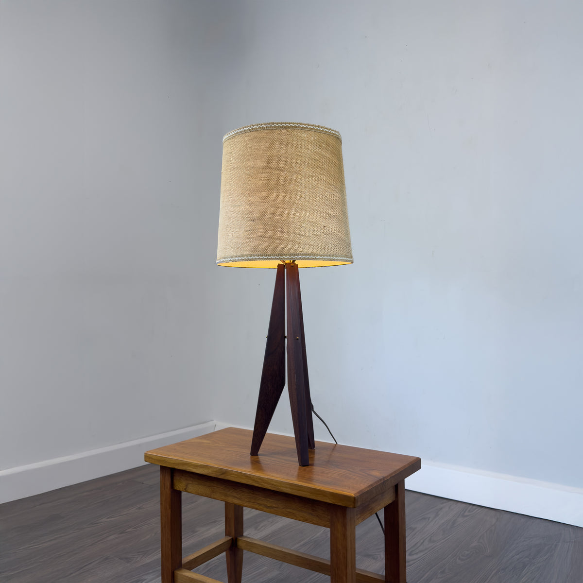 Tripod Teak Table Lamp