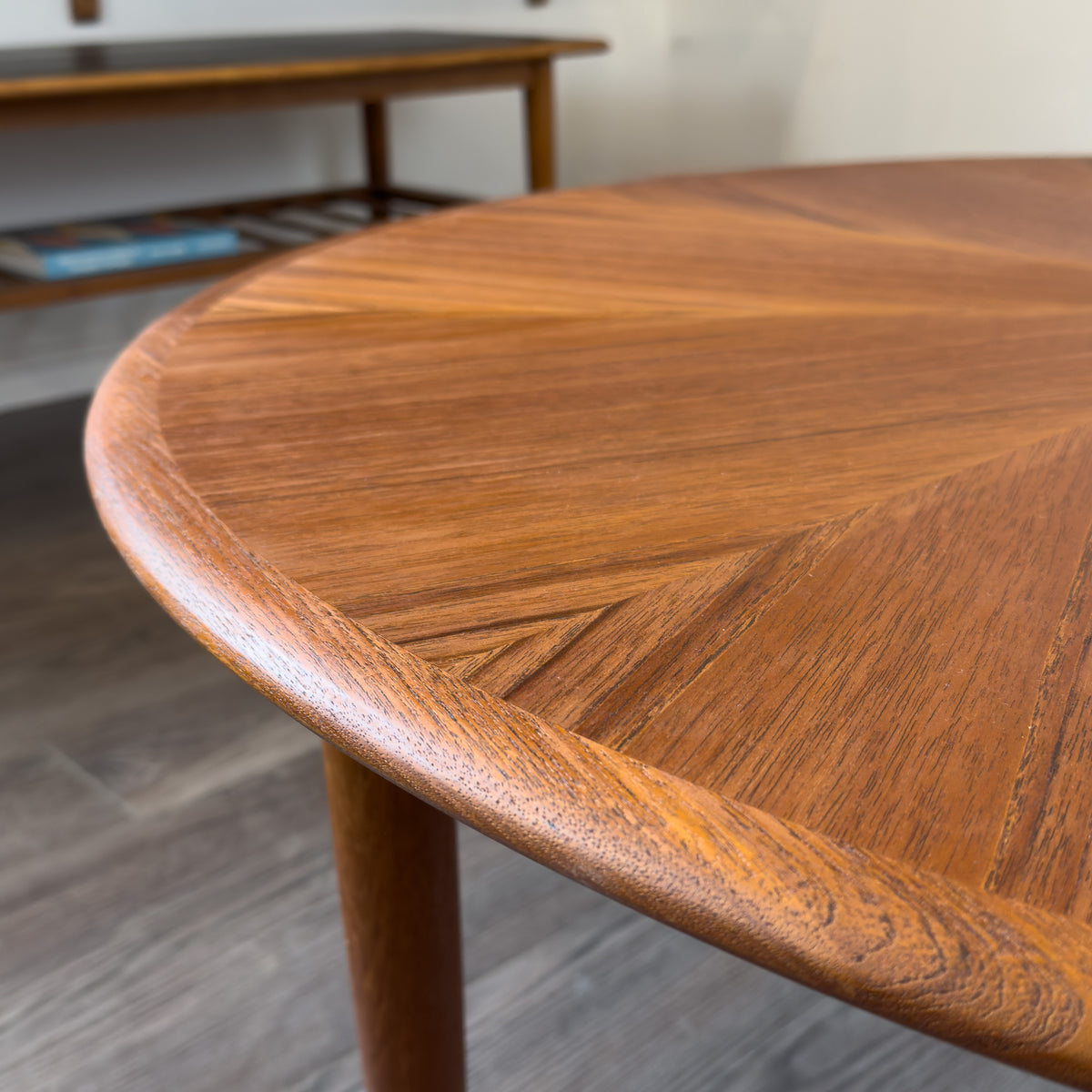 Round Teak Sunburst Coffee Table