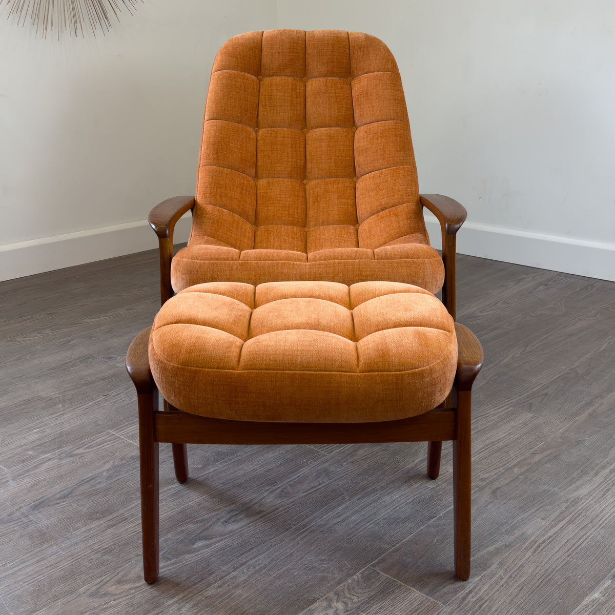 R. Huber Scoop Chair and Footstool