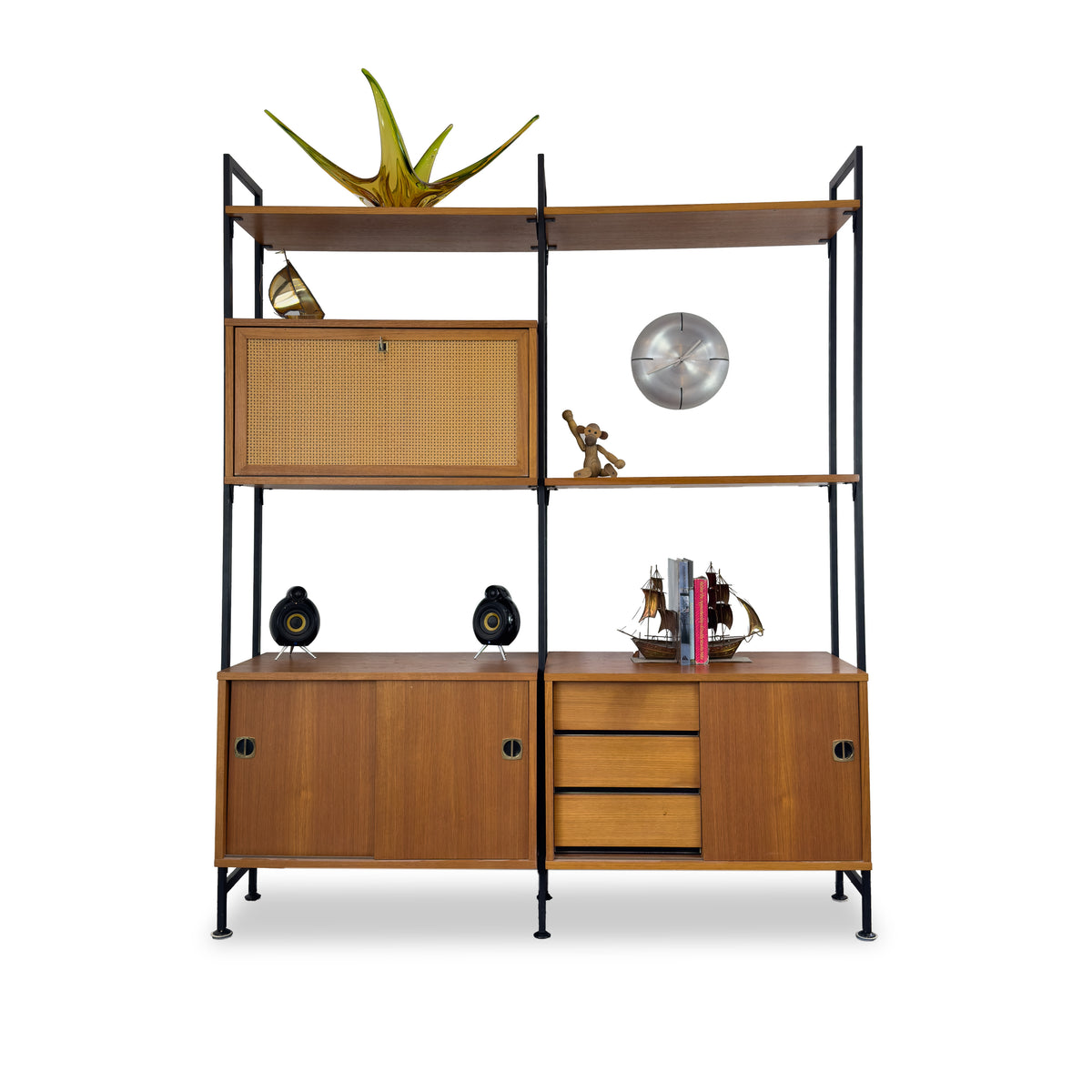 Teak Freestanding Modular Shelving