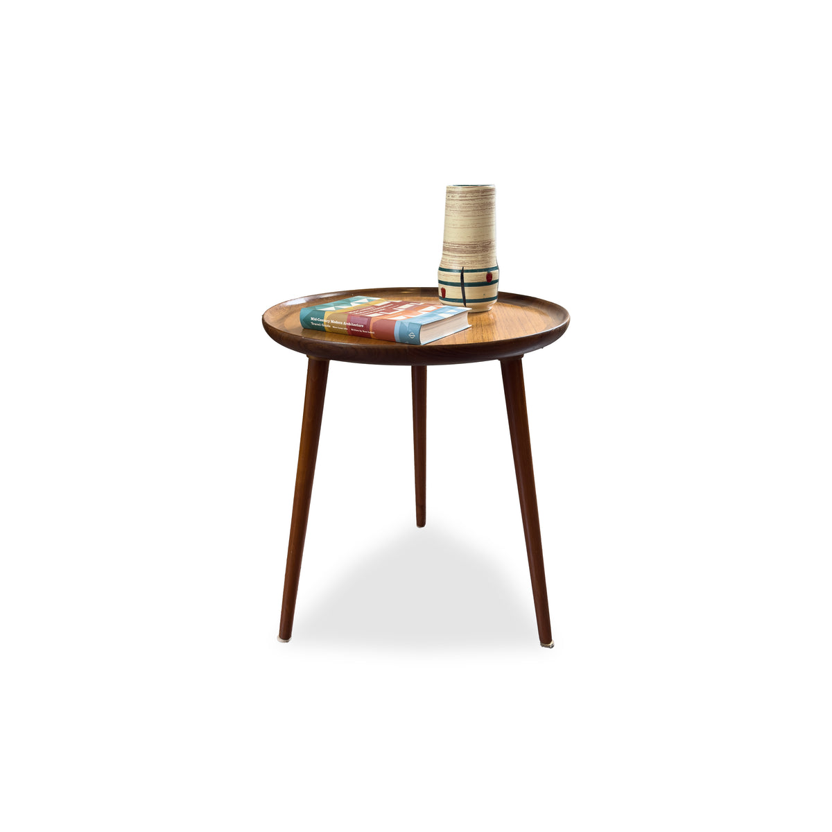 Teak Tripod Side Table by Selig