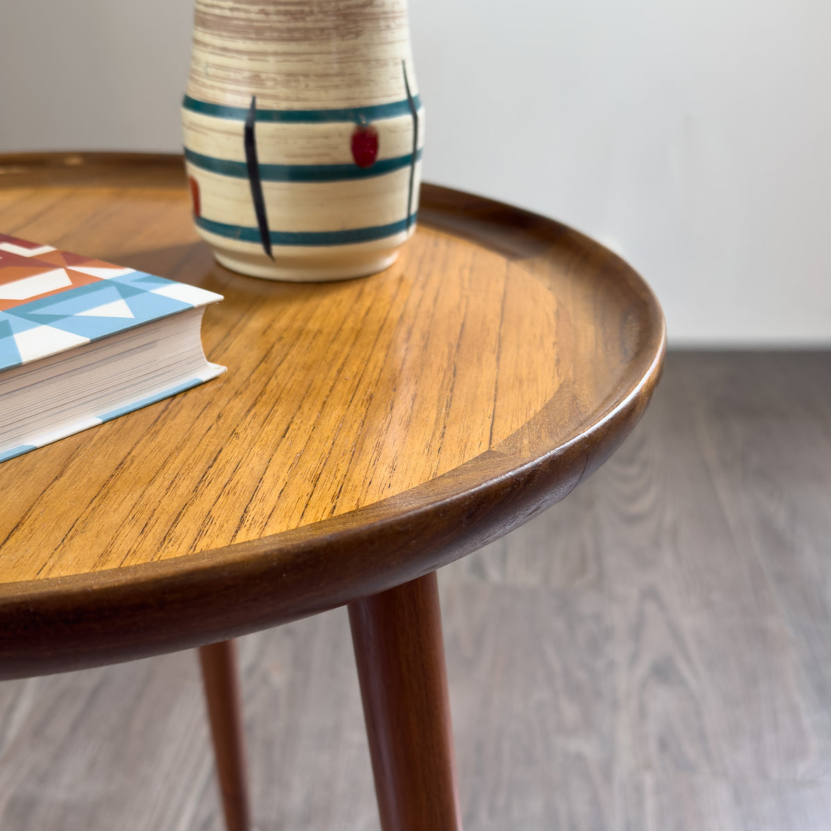 Teak Tripod Side Table by Selig