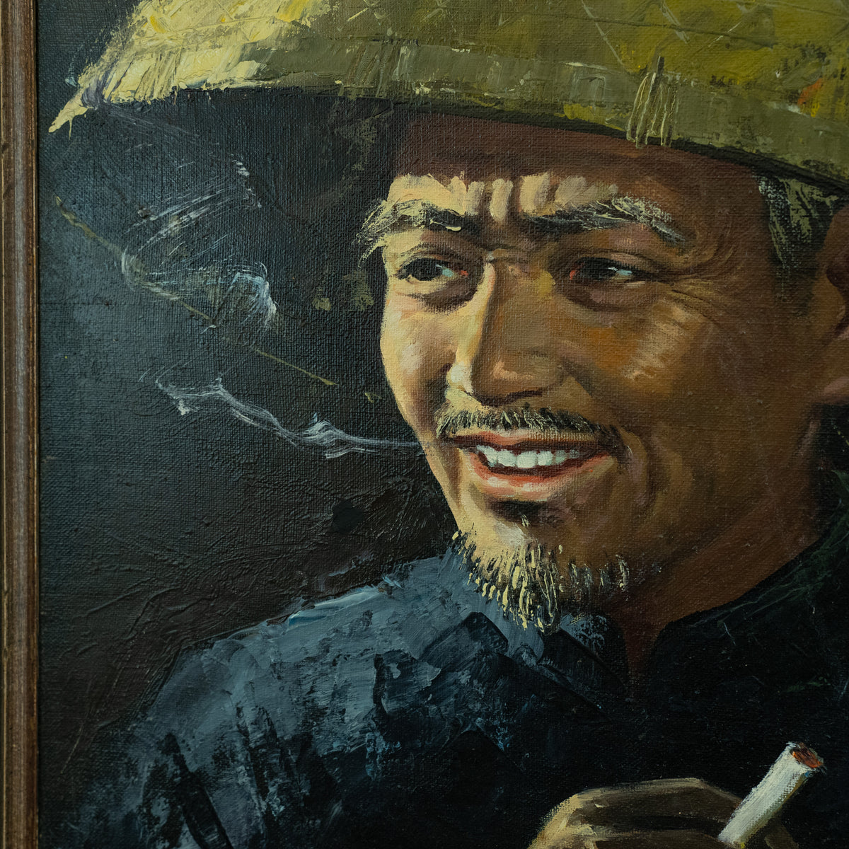 Smoking Man Oil Painting