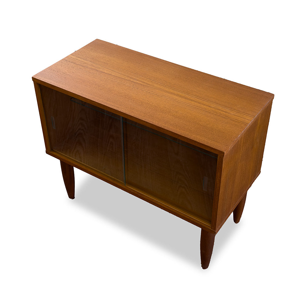 Teak Cabinet with Sliding Glass Doors