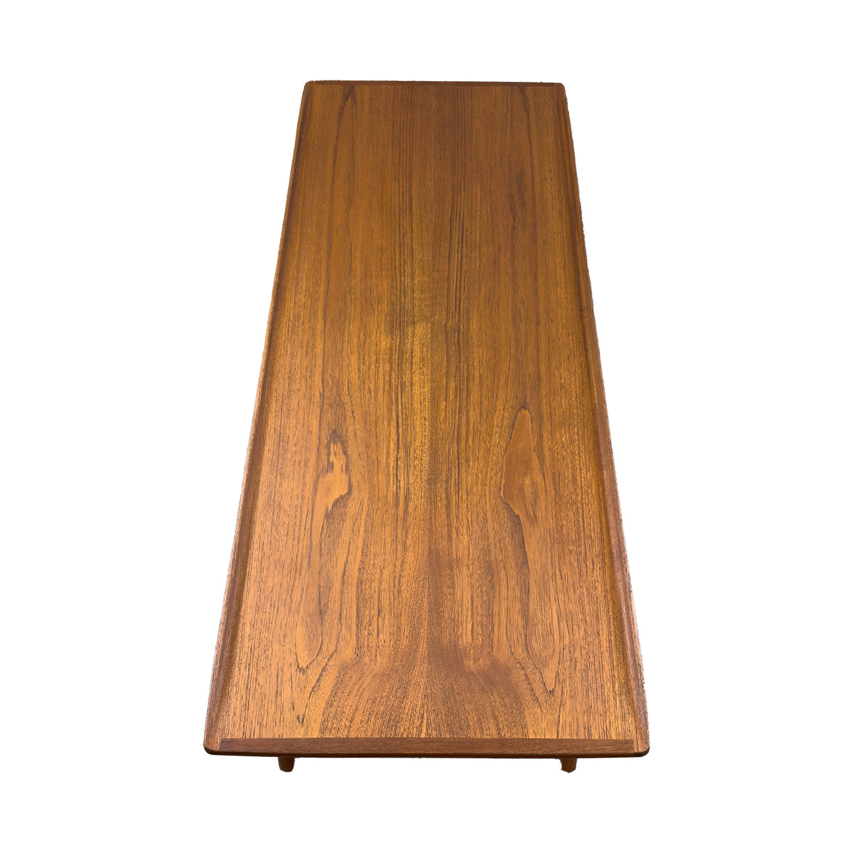 Teak Coffee Table with Woven Shelf