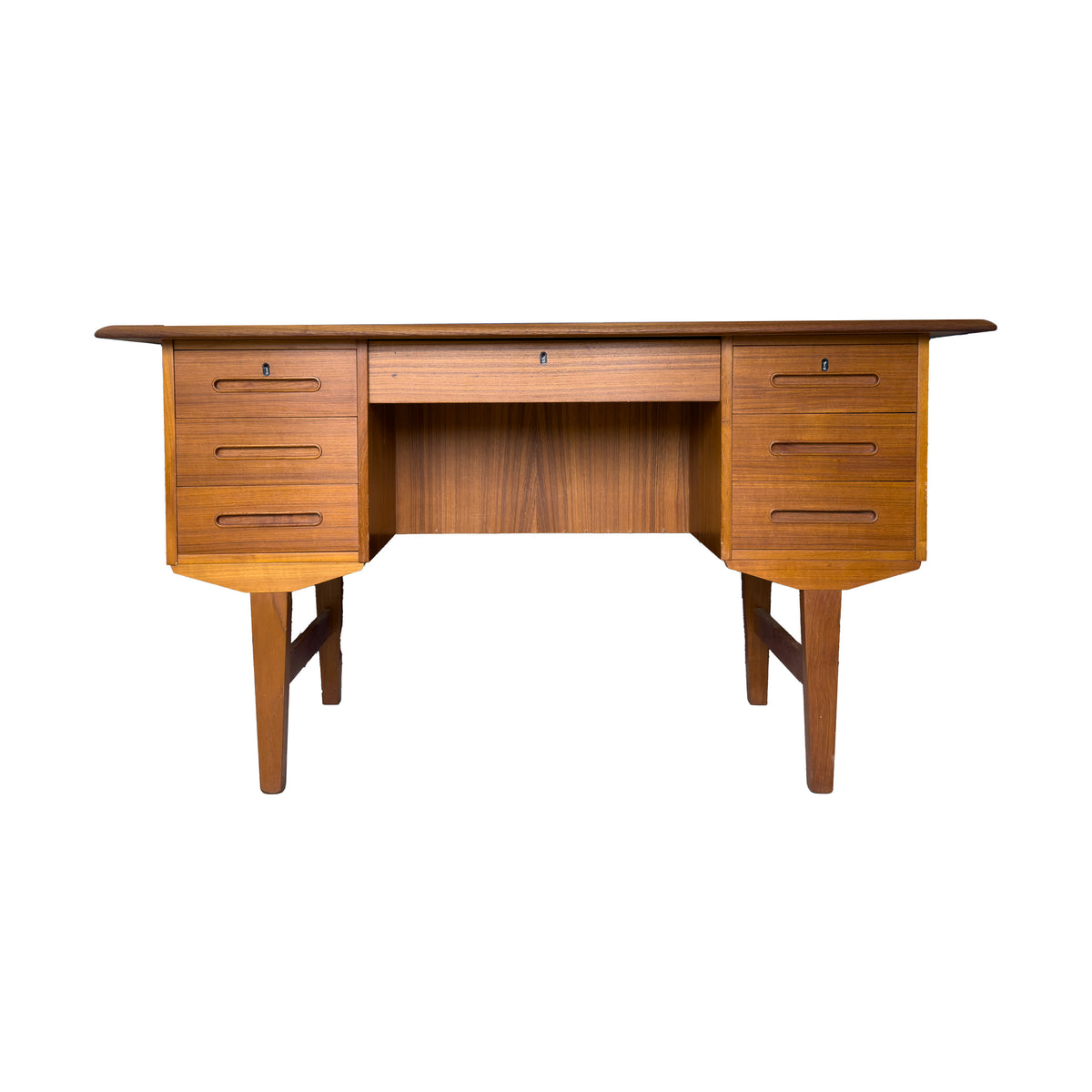 Teak Seven Drawer Desk