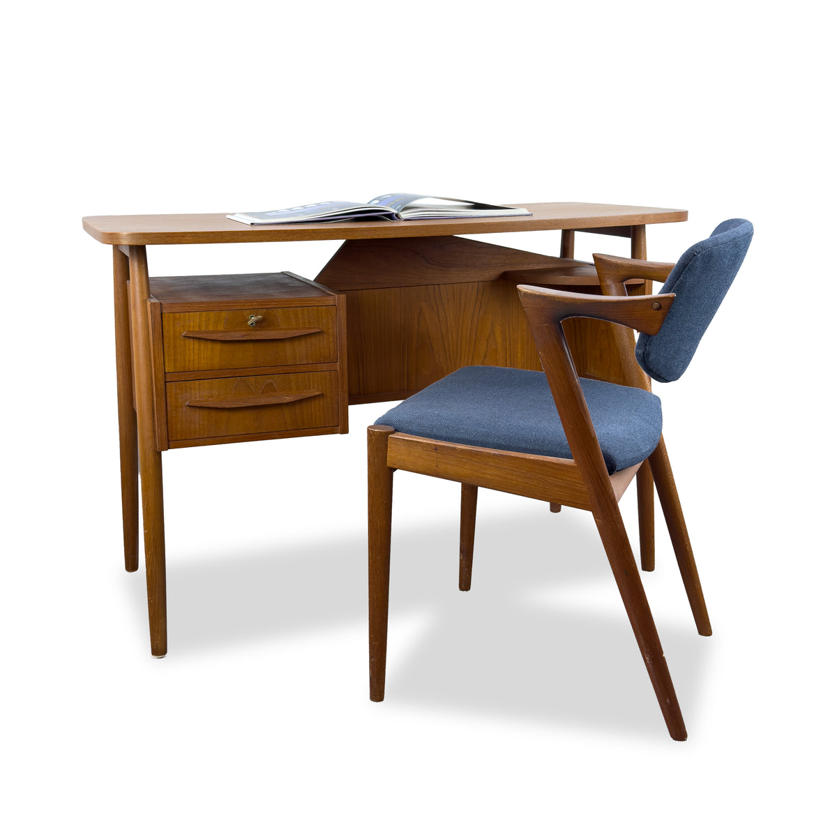 Compact Teak Desk by Gunnar Nielsen for Tibergaard