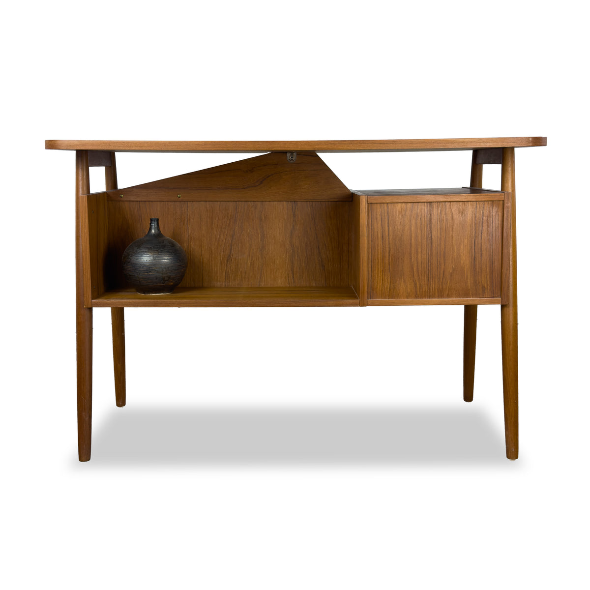 Compact Teak Desk by Gunnar Nielsen for Tibergaard