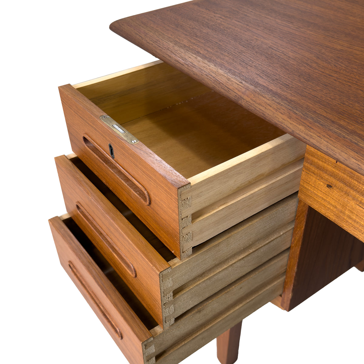 Teak Seven Drawer Desk