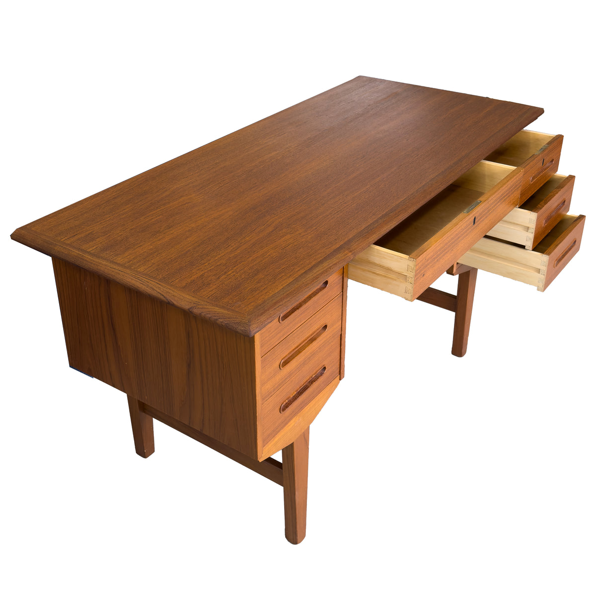 Teak Seven Drawer Desk