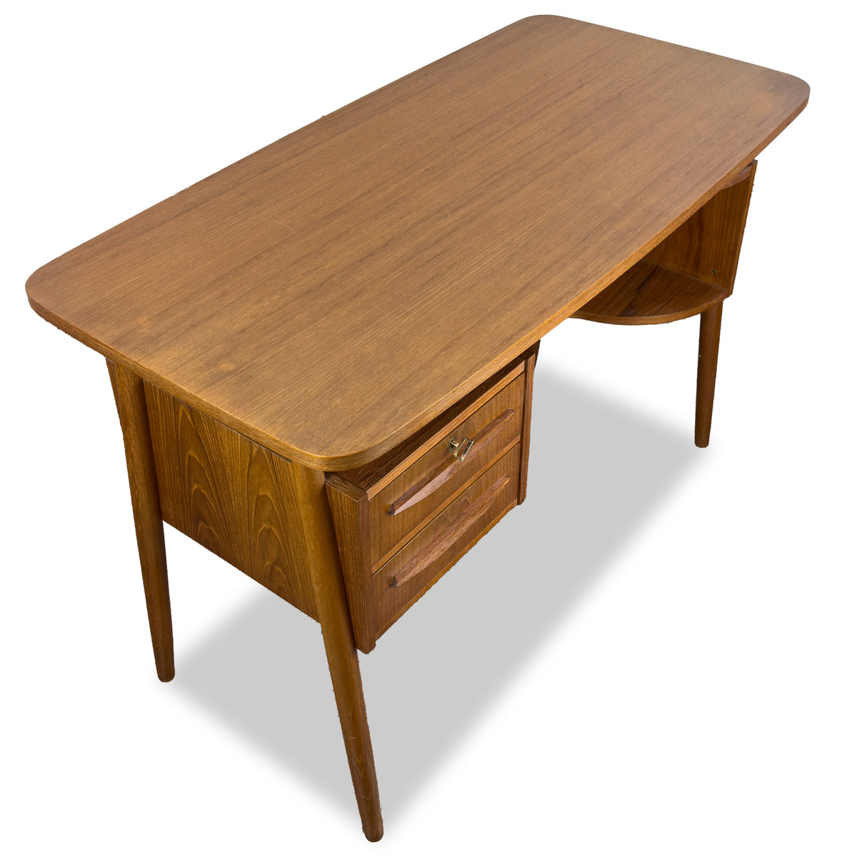 Compact Teak Desk by Gunnar Nielsen for Tibergaard