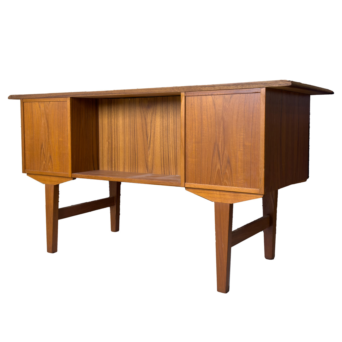 Teak Seven Drawer Desk
