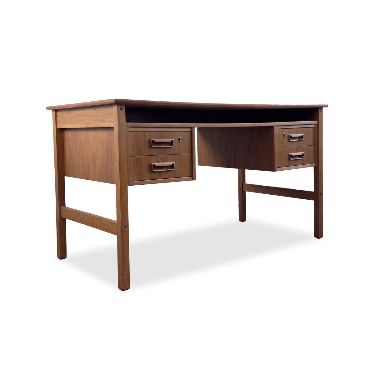 Teak Four Drawer Desk