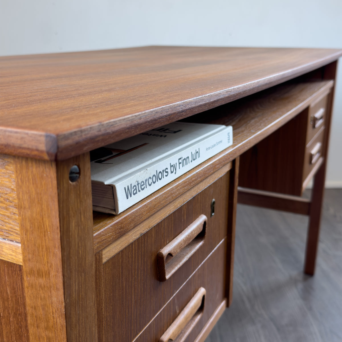 Teak Four Drawer Desk