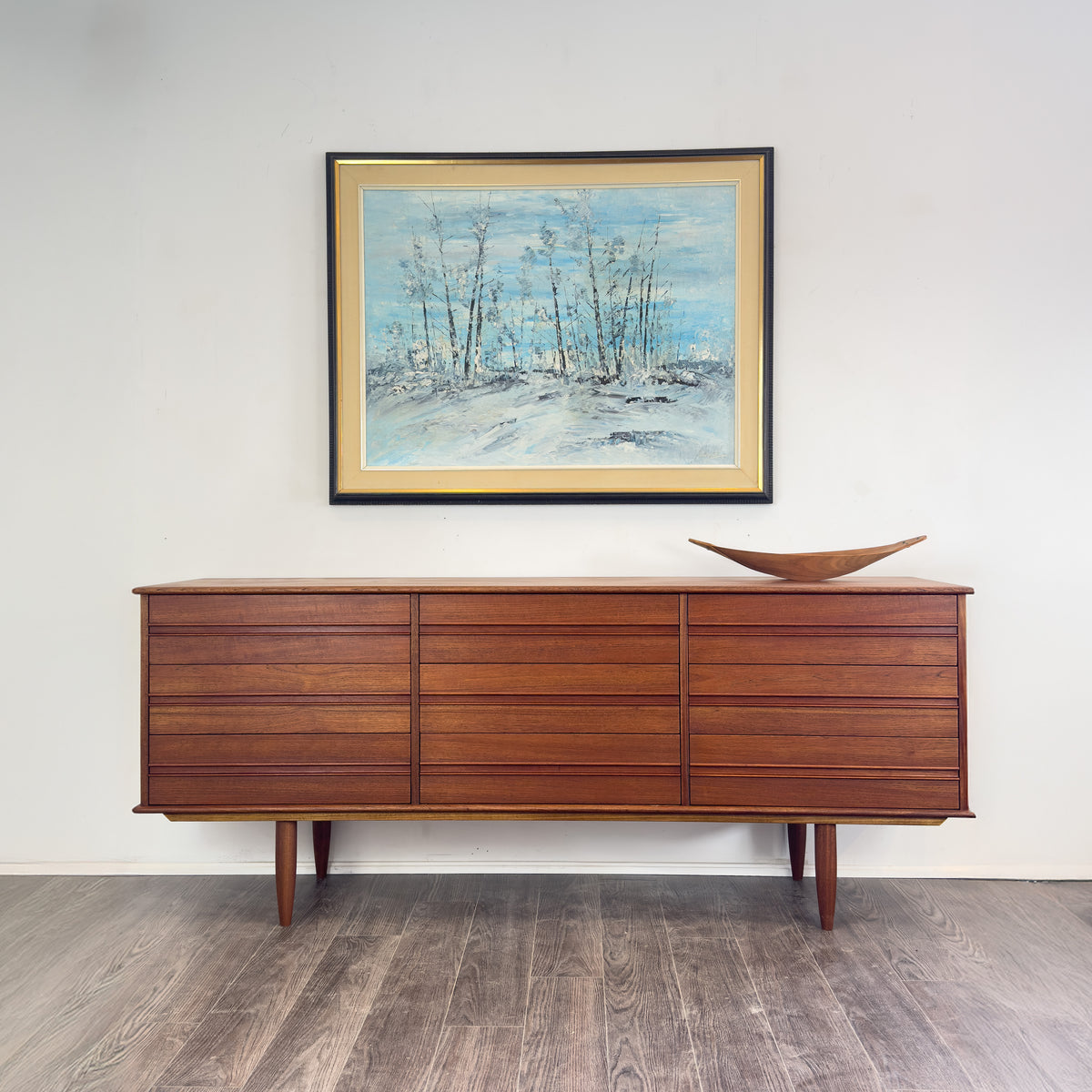 Teak Nine Drawer Dresser