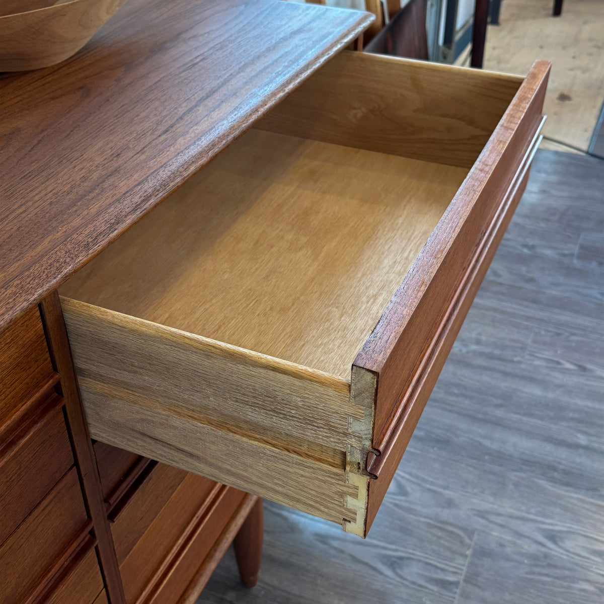 Teak Nine Drawer Dresser