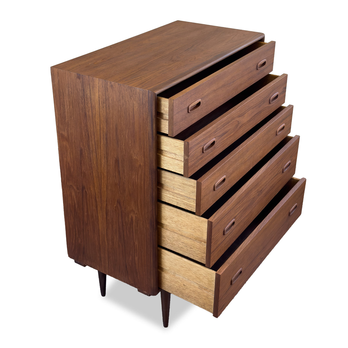 Teak Five Drawer Highboy A